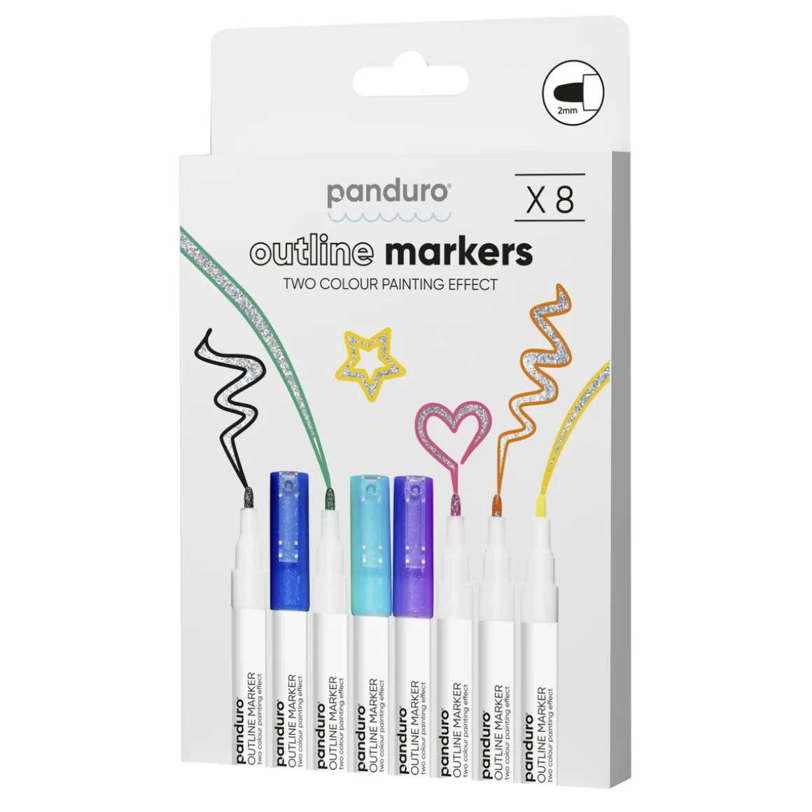 Panduro Outline markers 8 stk.