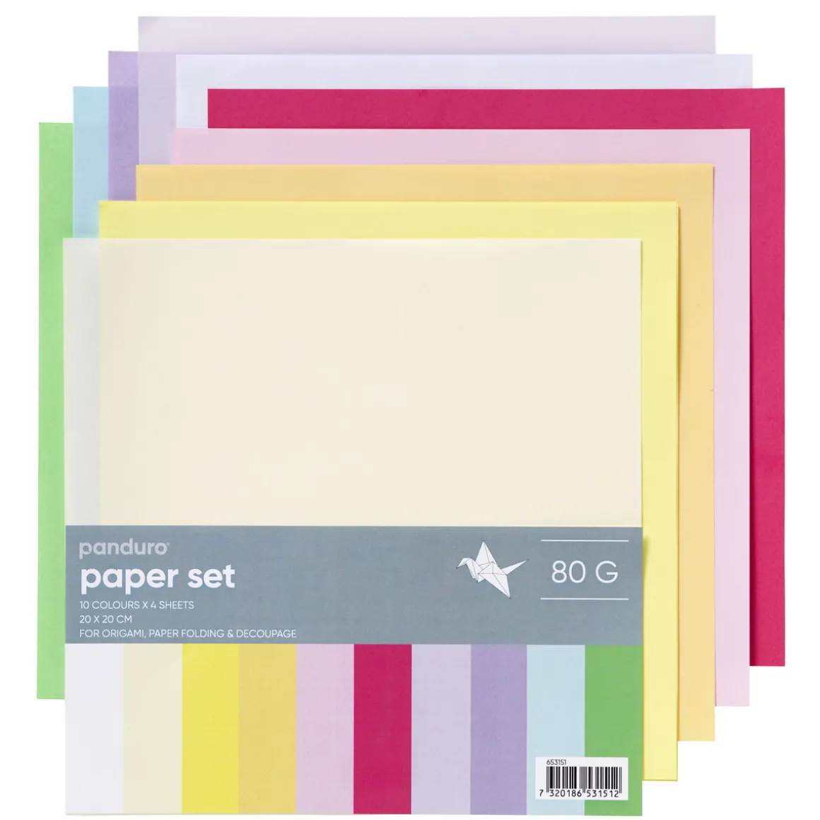Papirkit 20x20 cm pastell 80 g