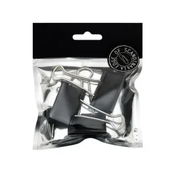 Papirklemme svart 41 mm 3 stk.