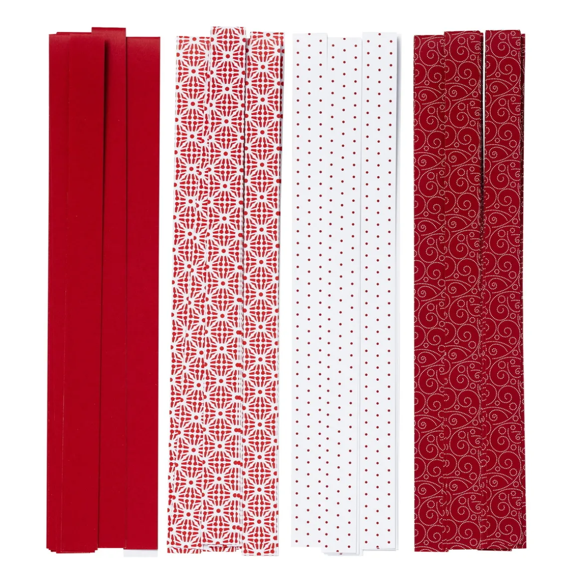 Papirremser 32 stk. Klassisk rødt og hvitt tema – remsene er 45×1,5 cm