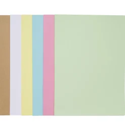 Papirsett i pastellfarger med 48 stk. kraftige A4-ark (210×297 mm) à 240 g/m²