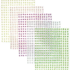 Pearl stickers big pack pastell – 1440 perleklistremerker i 5 ulike farger. Ø4 mm