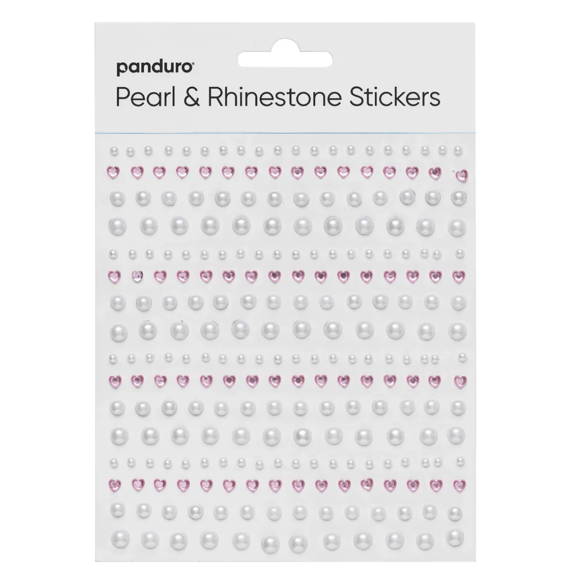 Pearl Stickers / Rhinestonehjerter – miks med 496 hjerter og perler med diameter 2–6 mm