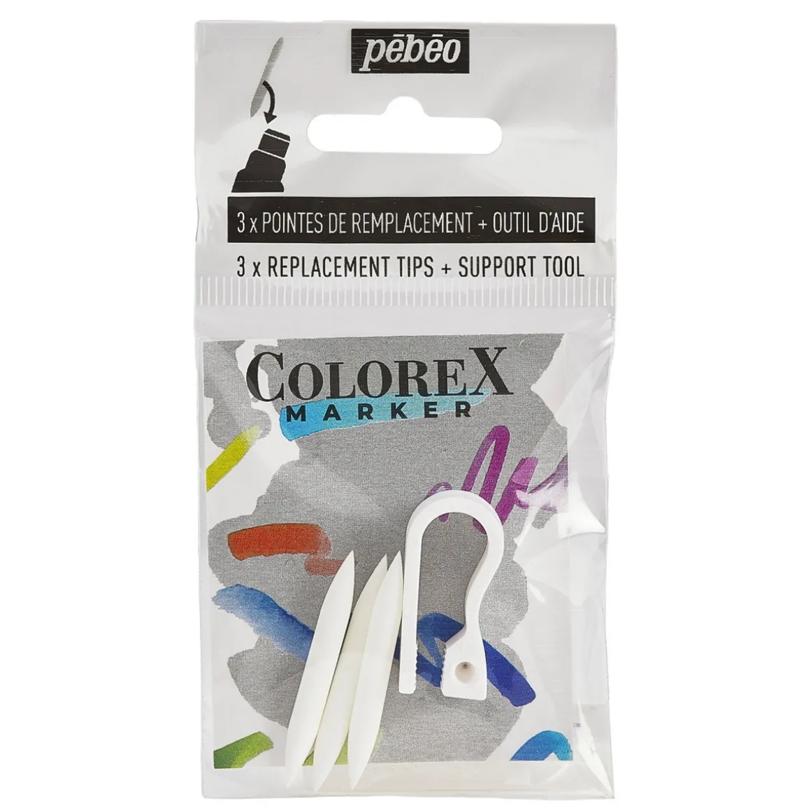 Pebeo Colorex Marker Nibs – erstatningsspisser for markers, 3-pakning penselspisser