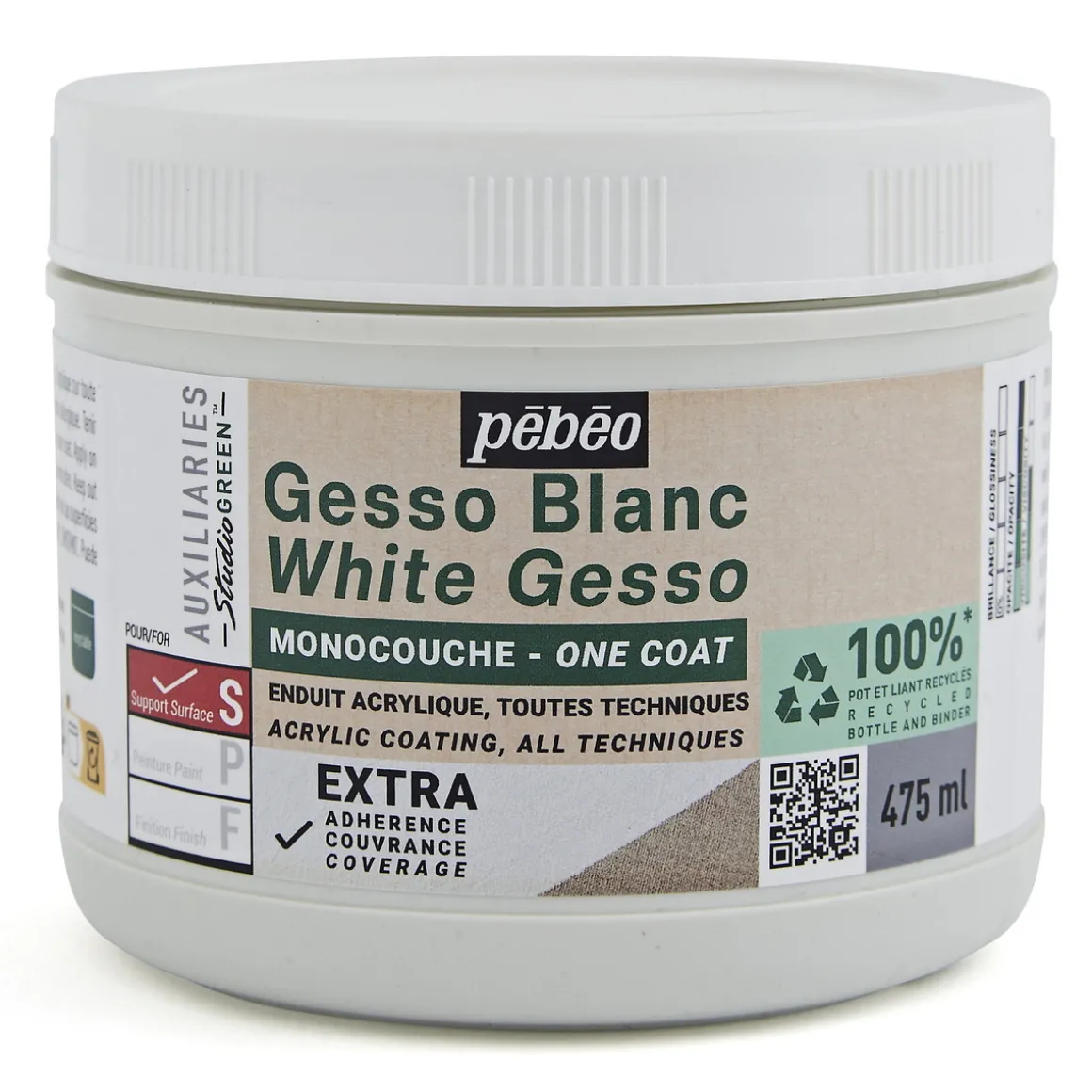 Pebeo Gesso white 475 ml – hvit gesso for grunnmaling / grunning