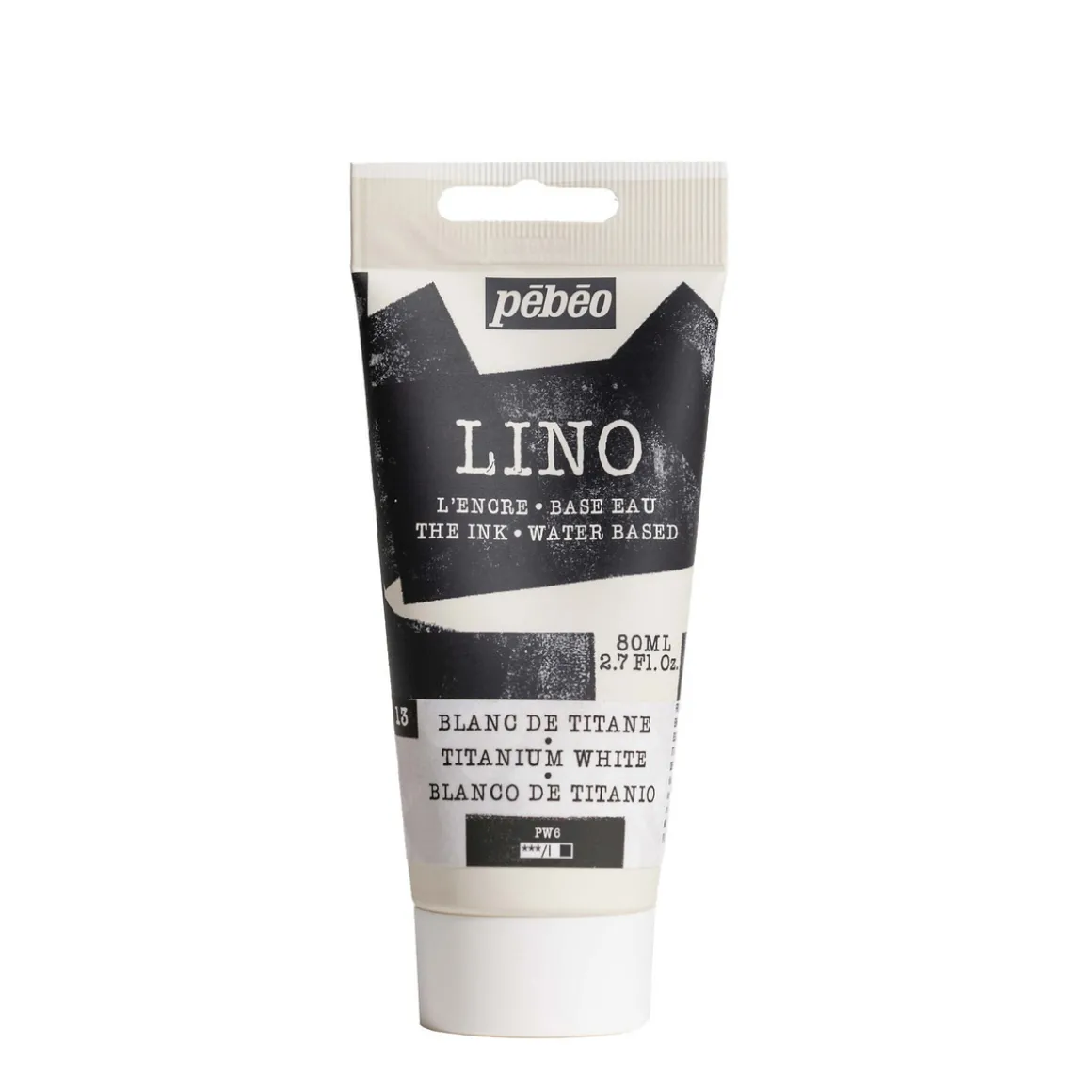 Pebeo Lino Ink 80 ml, vannbasert linoleumsfarge – Titanium White