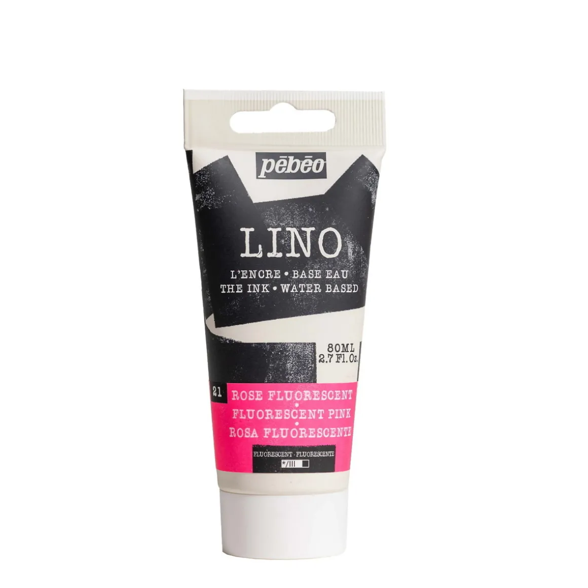 Pebeo Lino Ink 80 ml, vannbasert linoleumsfarge – Fluorescent Pink