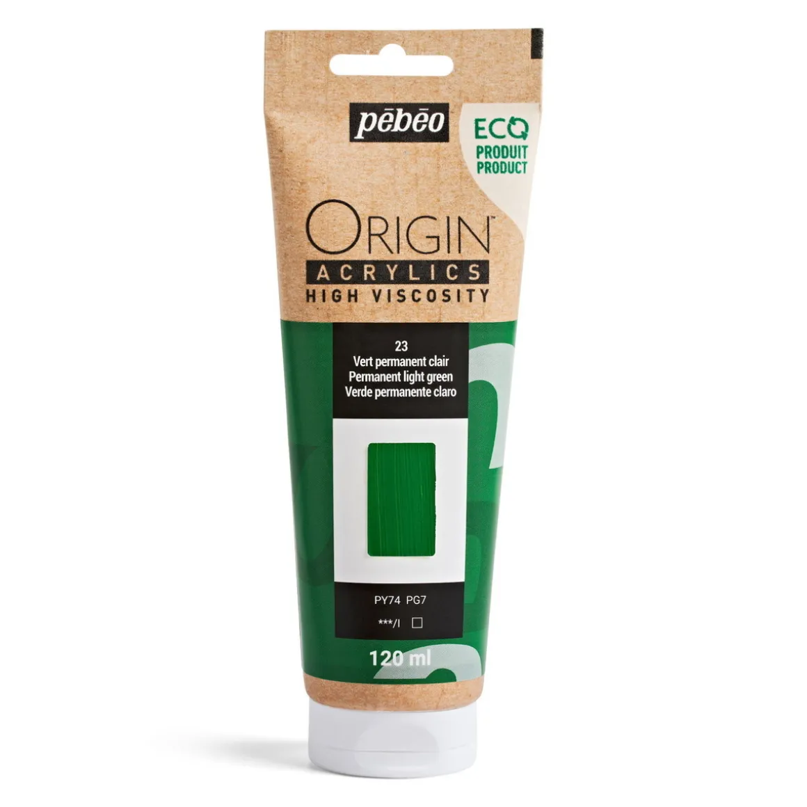 Pebeo Origin Acrylics akrylmaling 120 ml Permanent light green 23