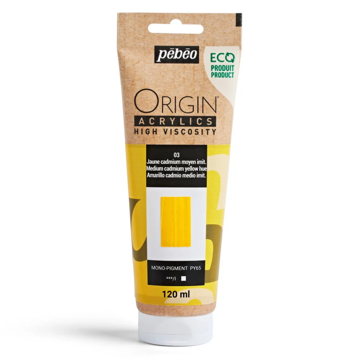 Pebeo Origin Acrylics akrylmaling 120 ml Medium cadmium yellow hue 03