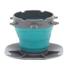 Penselvask med utfellbar kopp og 6 penselholdere. 13,8×13,8 cm, diameter 9,5 cm (kopp)