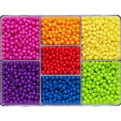 Perlemiks med 2850 runde perler i sterke farger, Ø4 mm