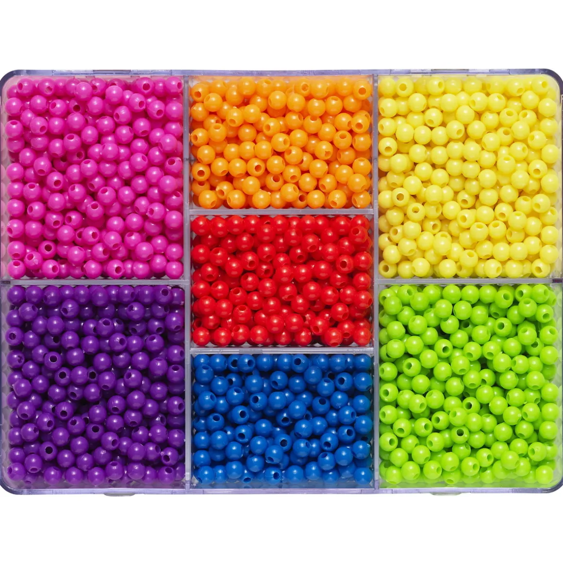 Perlemiks med 2850 runde perler i sterke farger, Ø4 mm