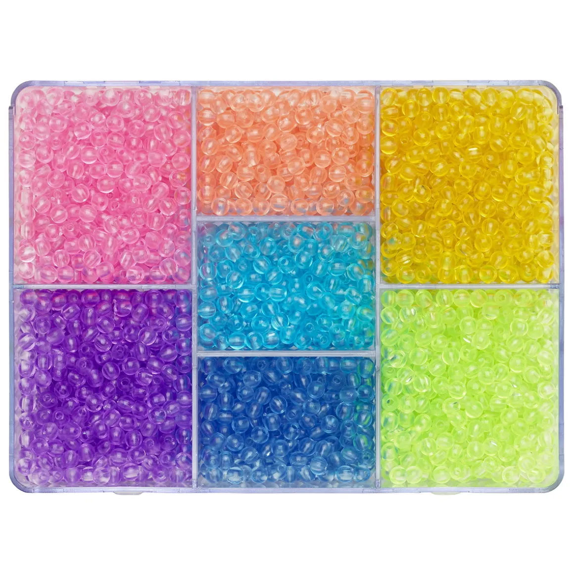 Perlemiks med 2850 transparente perler i 7 ulike farger