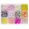 Perlemiks med 3 typer perler av glass og plast i 12 festlige nyanser