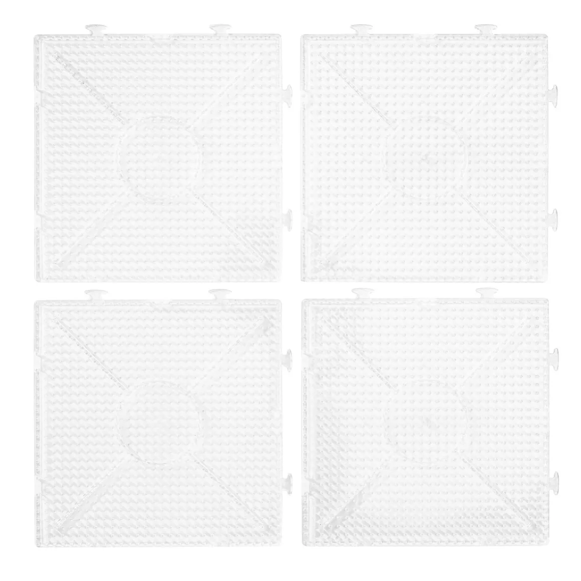 Perleplate Midi 4-pakning – byggbare firkanter 15×15 cm – til våre rørperler med diameter 5 mm