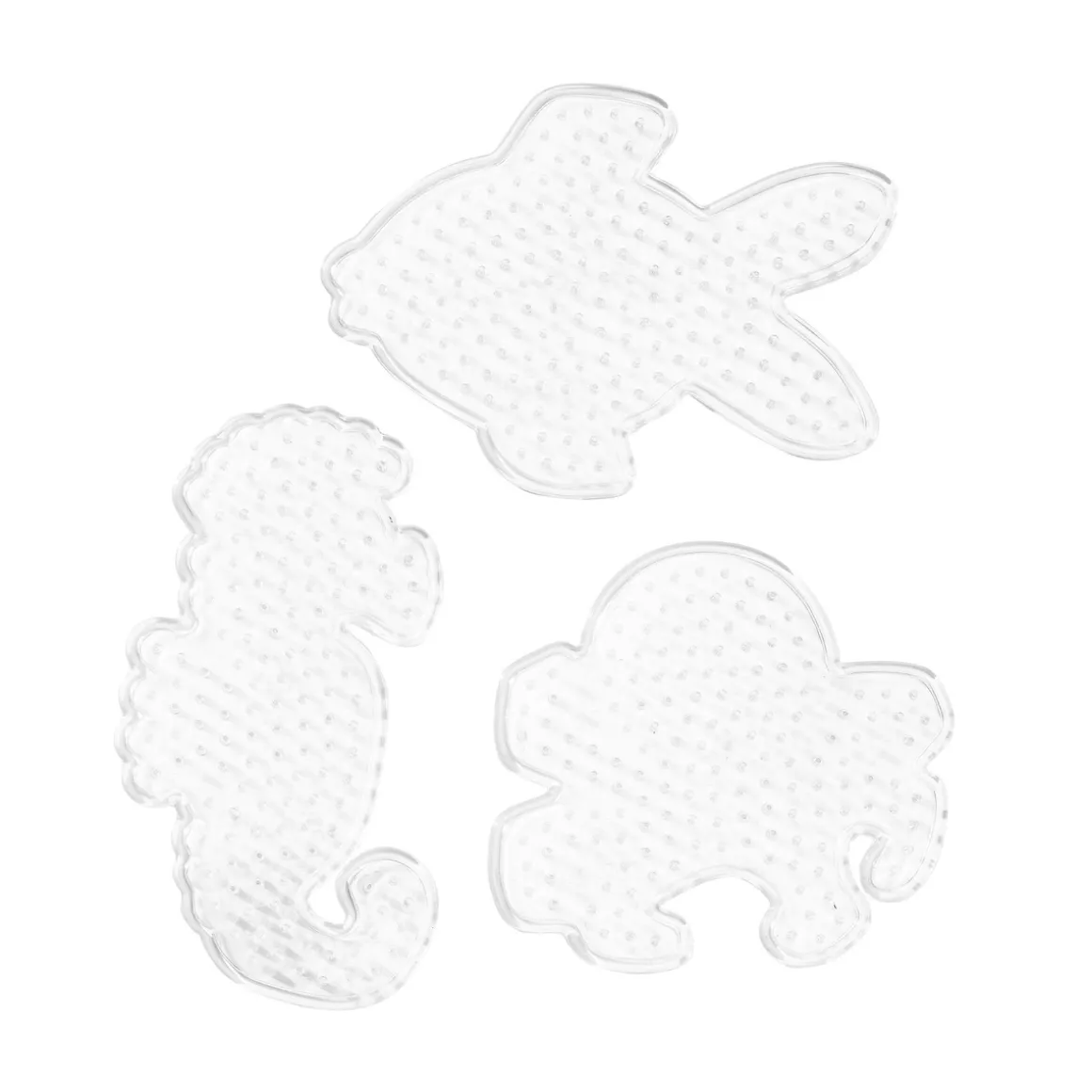 Perleplate Midi 3-pakning – sjøhest, fisk og blekksprut – til våre rørperler med diameter 5 mm