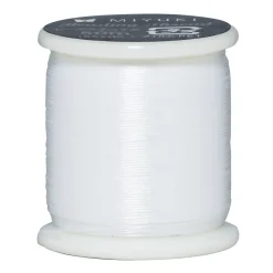 Perletråd Miyuki 50 meter – hvit – 0,2 mm i diameter, fremstilt i 100 % nylon