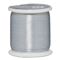 Perletråd Miyuki 50 meter – sølv – 0,2 mm i diameter, fremstilt i 100 % nylon
