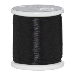 Perletråd Miyuki 50 meter – svart – 0,2 mm i diameter, fremstilt i 100 % nylon