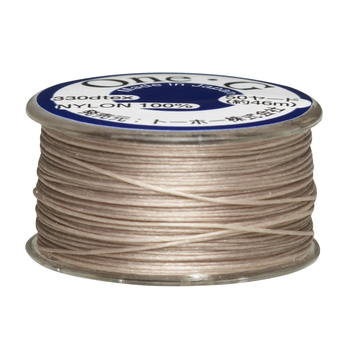 Perletråd TOHO beige, 46 meter – 0,2 millimeter i diameter