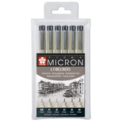 Pigma Micron sett 6pk 0,20-0,5