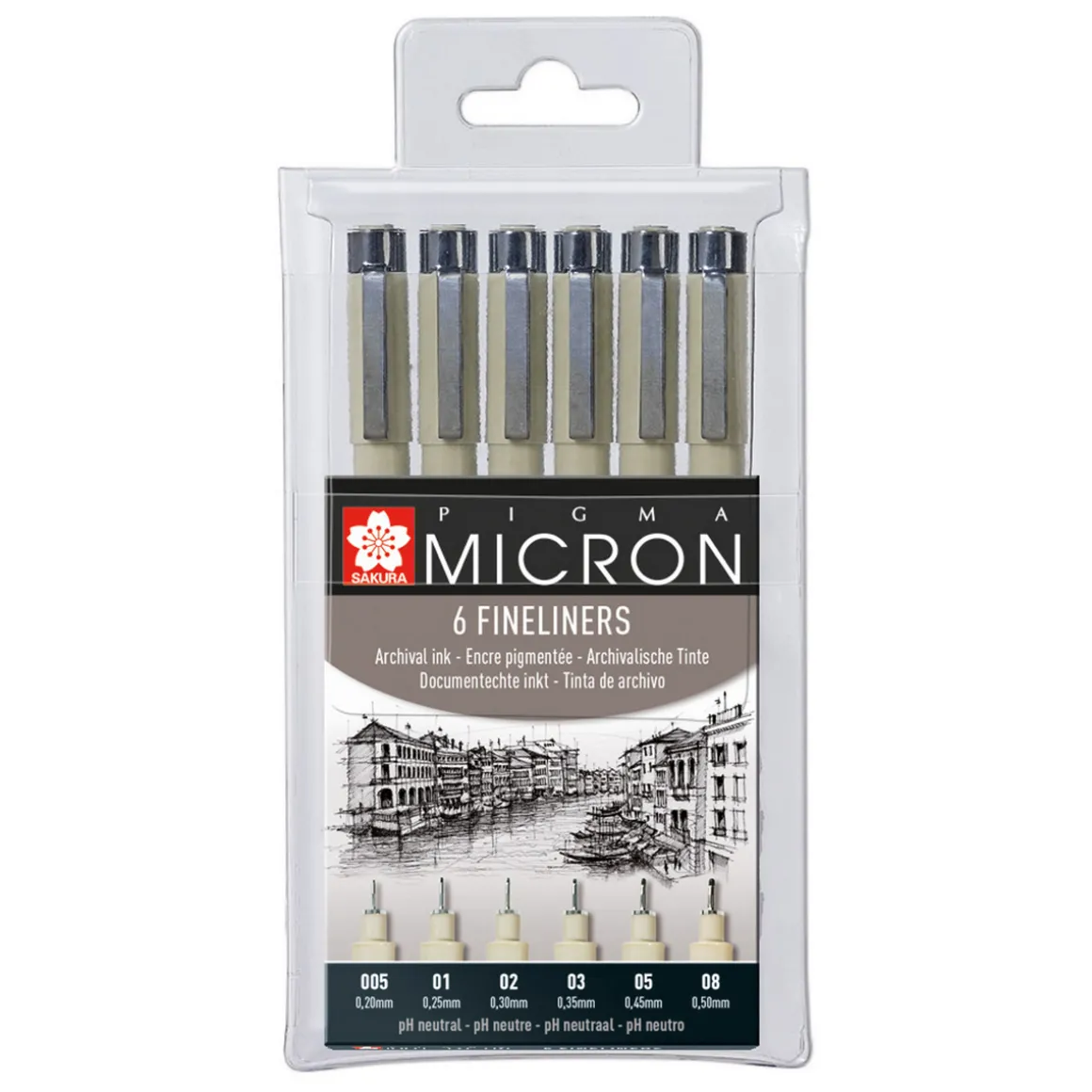 Pigma Micron sett 6pk 0,20-0,5