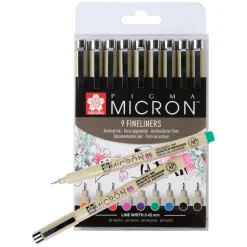 Pigma Micron sett 9pk Color