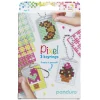 Pikselhobby Kit Sweet – 3 nøkkelringer à 30×40 mm, 8 pikselplater og mønsterhefte