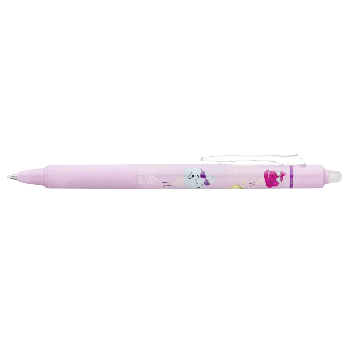 Pilot Frixion Clicker Pool Party 0,7 mm – rosa pennekropp med svart blekk