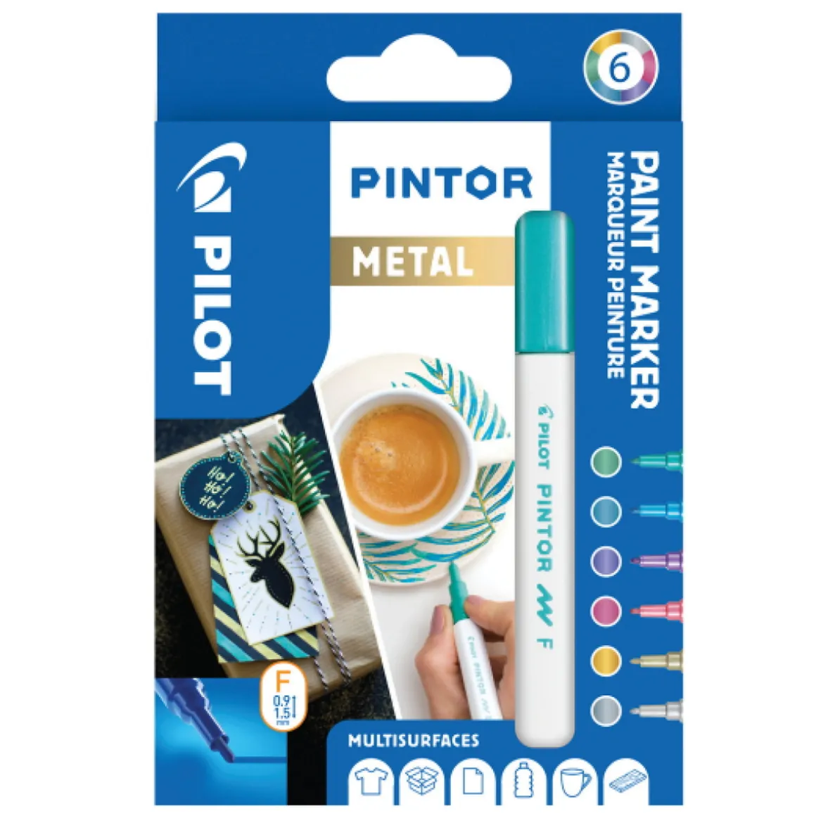 Pilot Pintor F Metal 6-pk