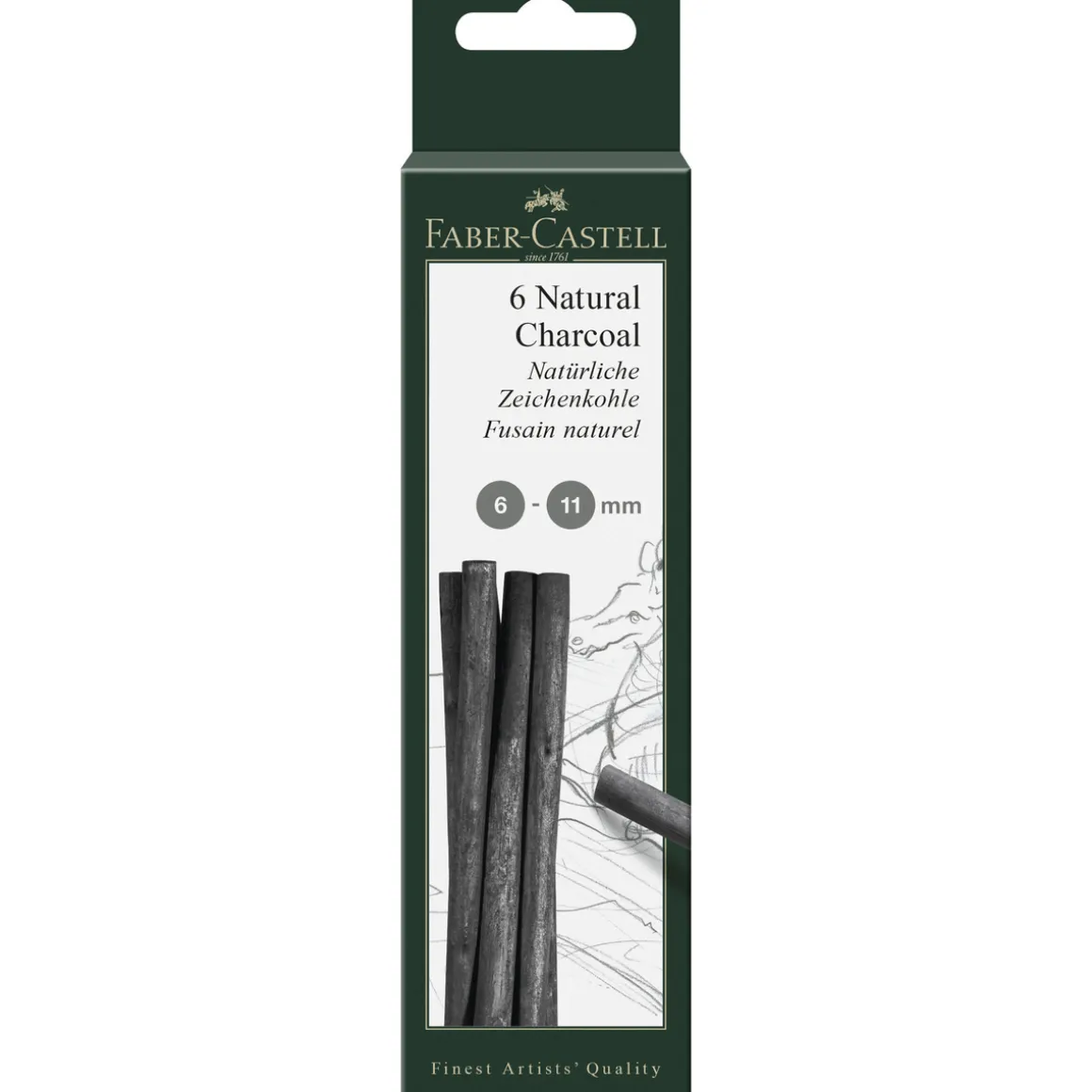PITT tegnekull Natural 6-11mm6