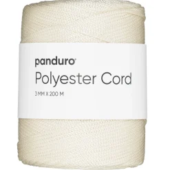 Polyestersnor 200 meter, Ø3 mm, ecru / kremhvit