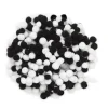 Pom Pom miks svarte og hvite mini, Ø5–7 mm, 400 stk.