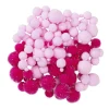 Pom Pom mix 150 stk. rosa – en mengde fine, fluffy pomponger!
