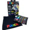 Posca Bag Kit PC-5M, 8 penner + svart tøypose til oppbevaring