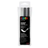 Posca Brush PC-350 3-pakning – svart / svart / hvit