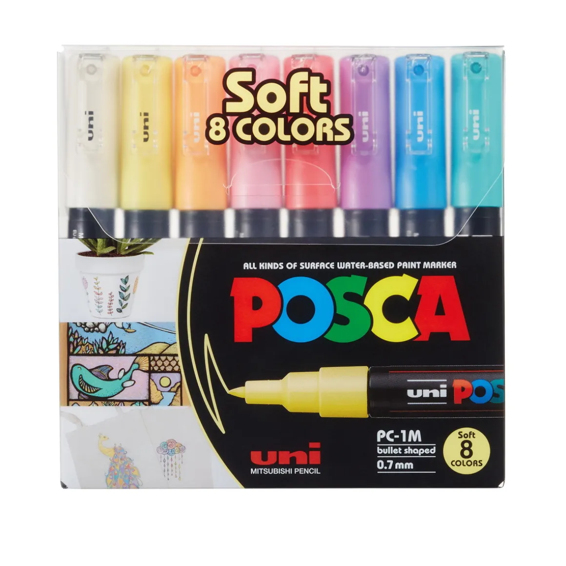 Posca PC-1M Soft colors 8-p