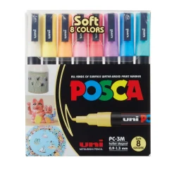 Posca PC-3M Soft colors 8-pakning (0,9–1,3 mm)