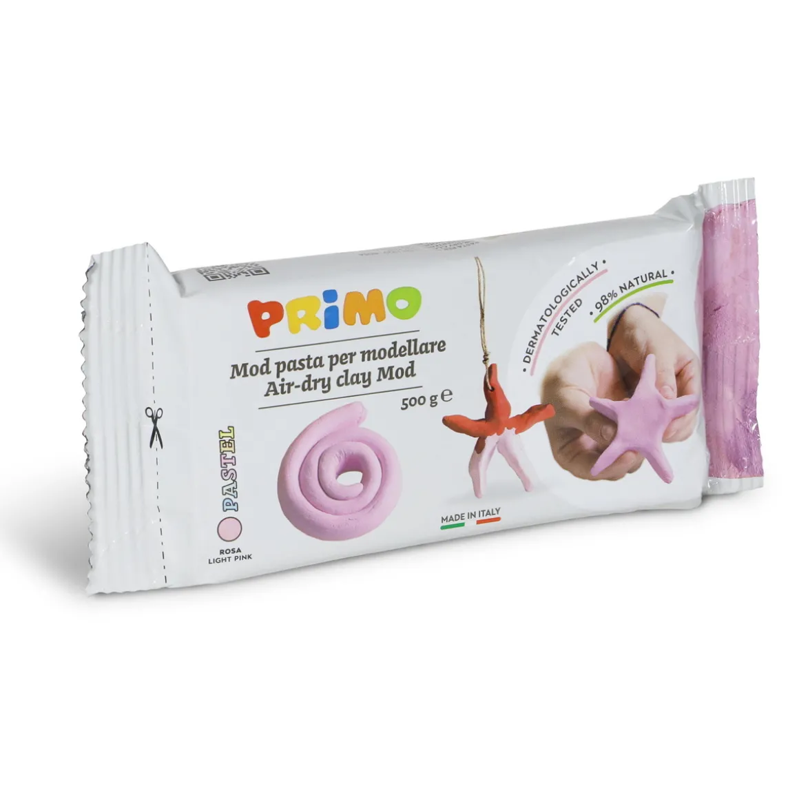 Primo lufttørkende leire, rosa 500 g
