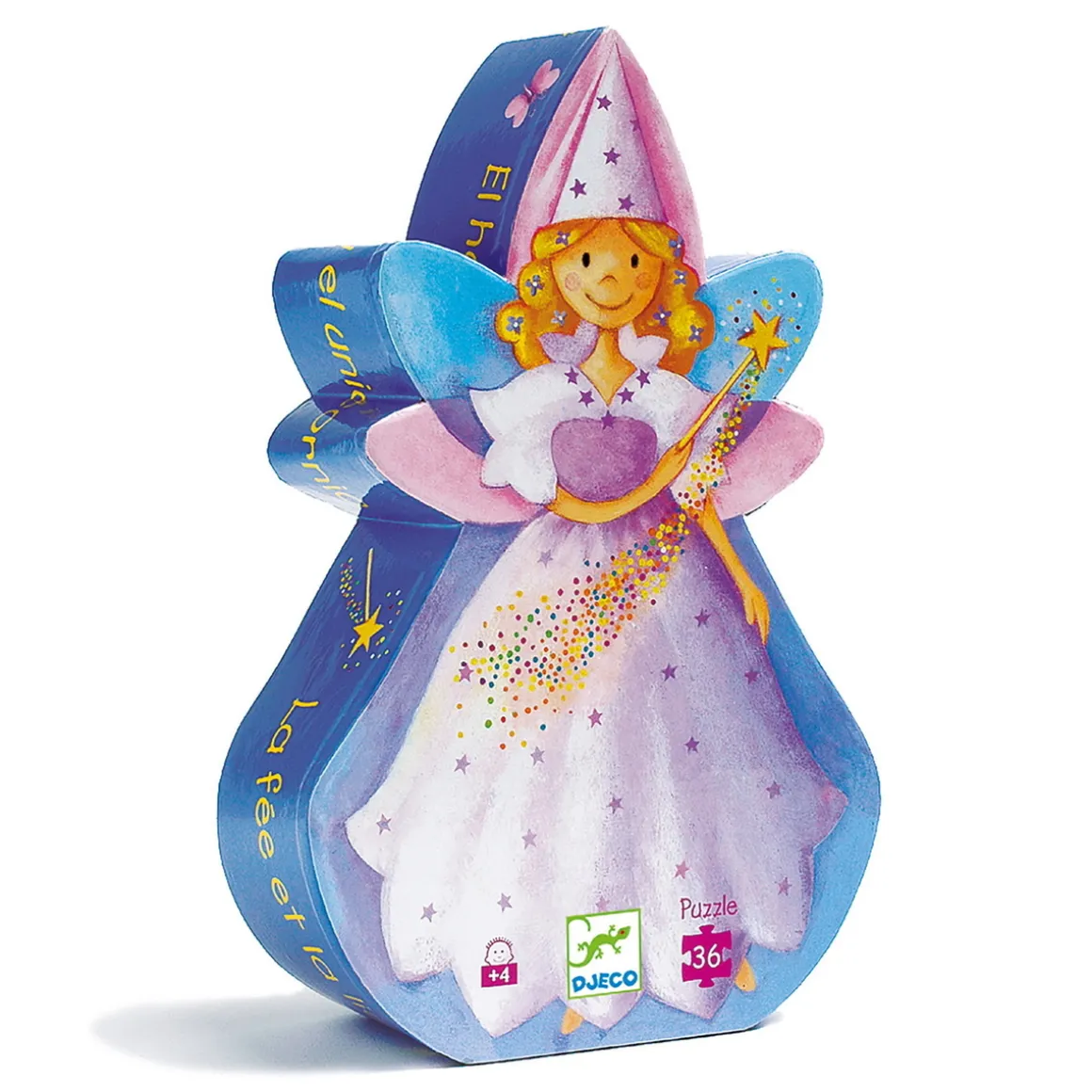 Puslespill Fairy and Unicorn, barnepuslespill med 36 biter i yndig eske, 42×30 cm