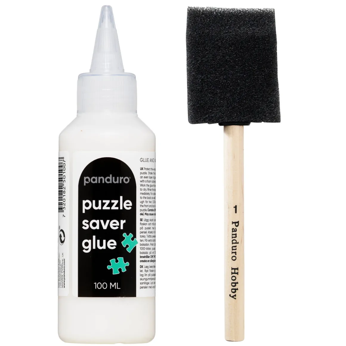 Puzzle Saver Set, 100 ml puslespillim + skumgummipensel 50 mm