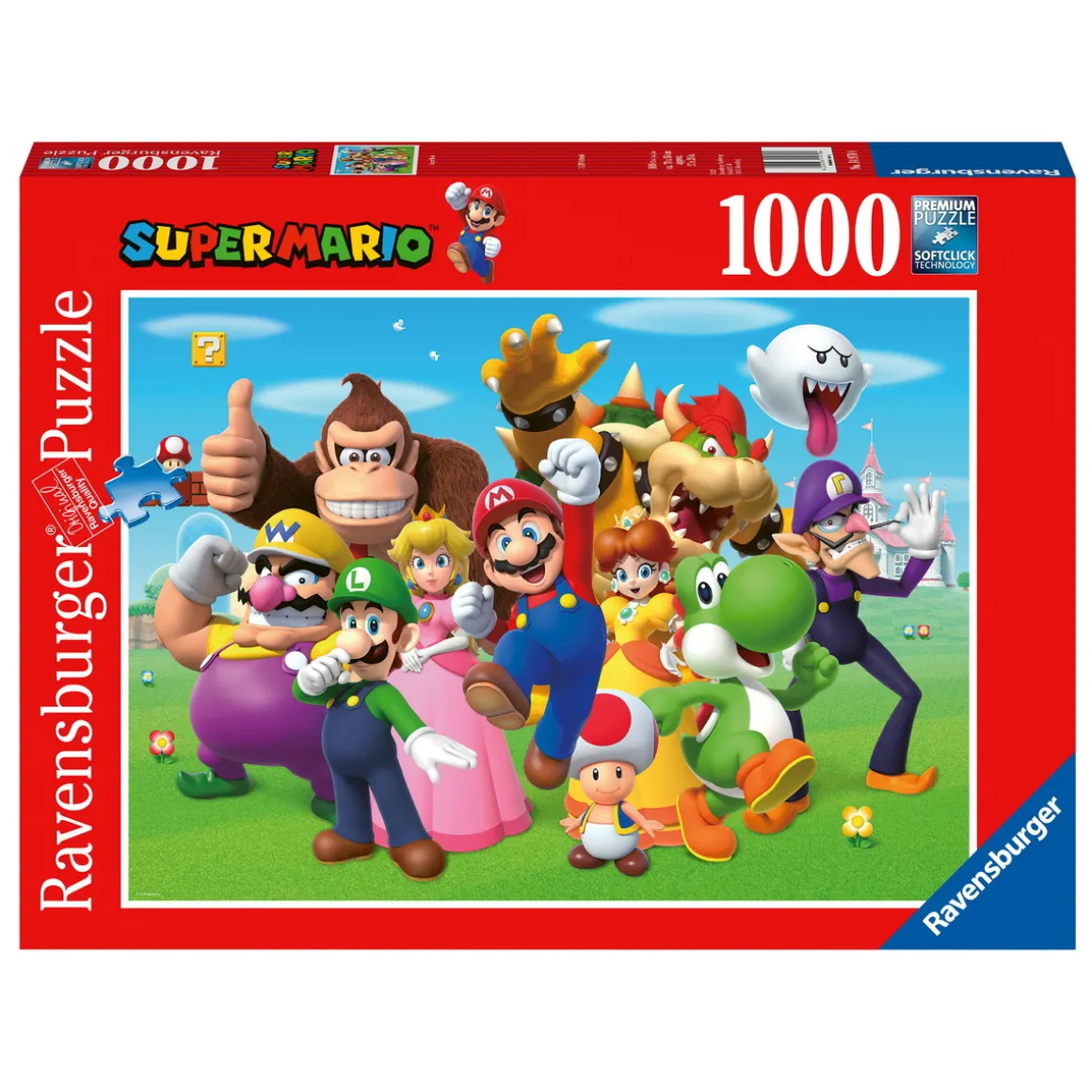 Ravensburger puslespill – Super Mario med venner fra Nintendos herlige verden. 1000 biter, 70x50 cm.