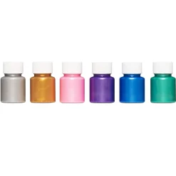 Ready Mix Paint, vannbaserte metallicmalinger, 6×30 ml