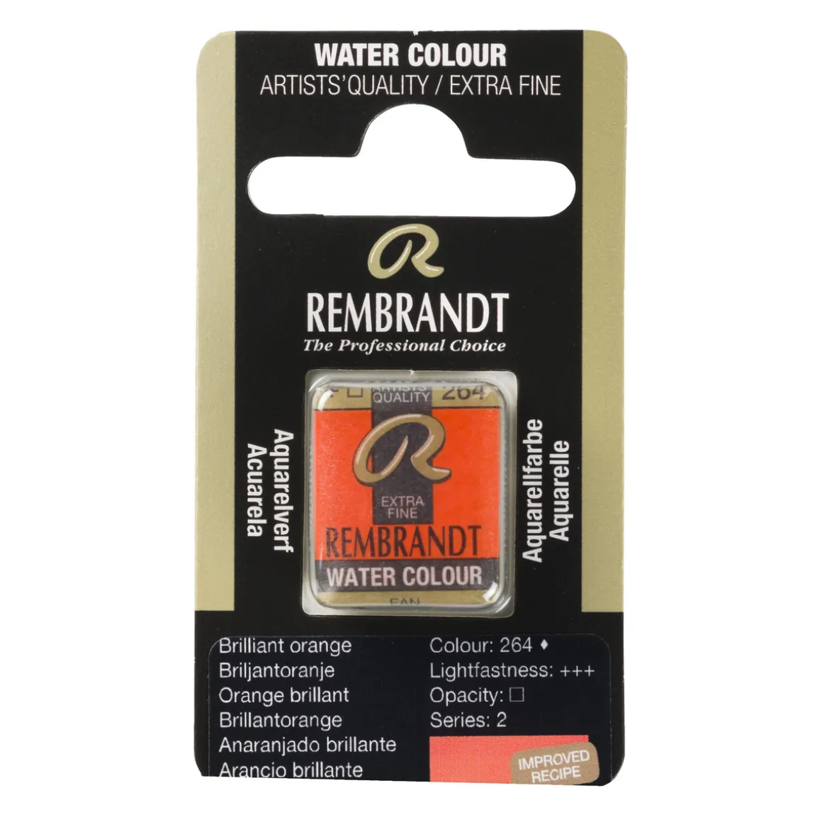 Rembrandt akvarellmaling halvkopp – Brilliant Orange 264