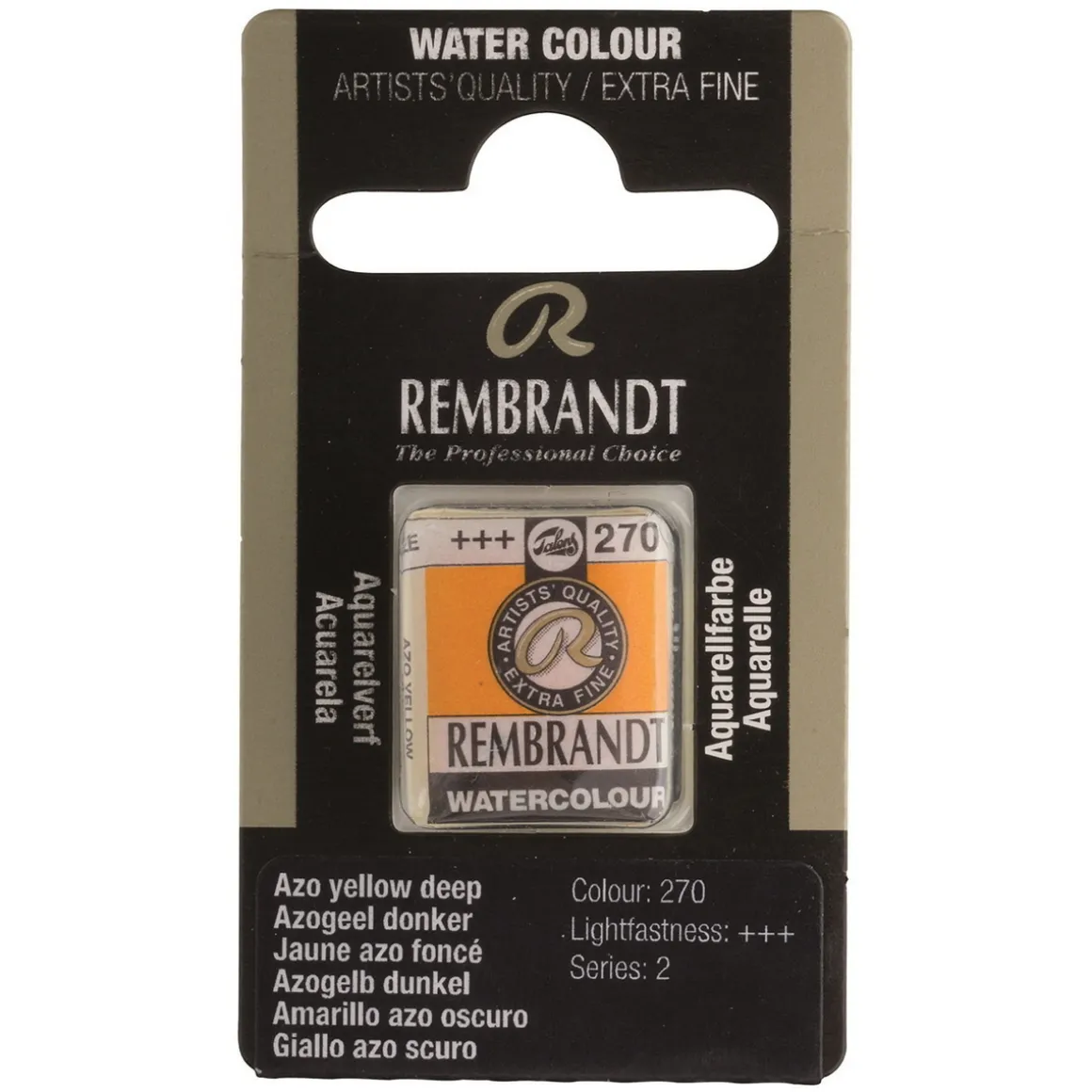 Rembrandt akvarellmaling halvkopp – Azo Yellow Deep 270