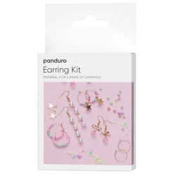Ørepynt-kit med pastelltema, lag 4 par fine øredobber med perler og charms