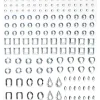 Rhinestone stickers former krystall – 304 perleklistremerker med forskjellige former. L 2–12 mm
