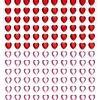 Rhinestone stickers hjerte – 240 røde og krystallignende hjerter. Ø8 mm