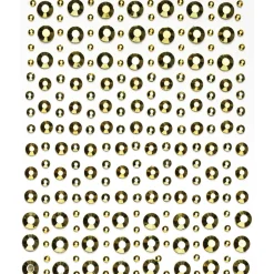 Rhinestone stickers messing metallic – 450 edderkoppformede perleklistremerker. Ø3, 4, 5, 7 mm