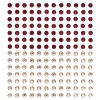 Rhinestone stickers – 336 runde fasetterte klistremerker i rødt og rosa. Ø6 mm